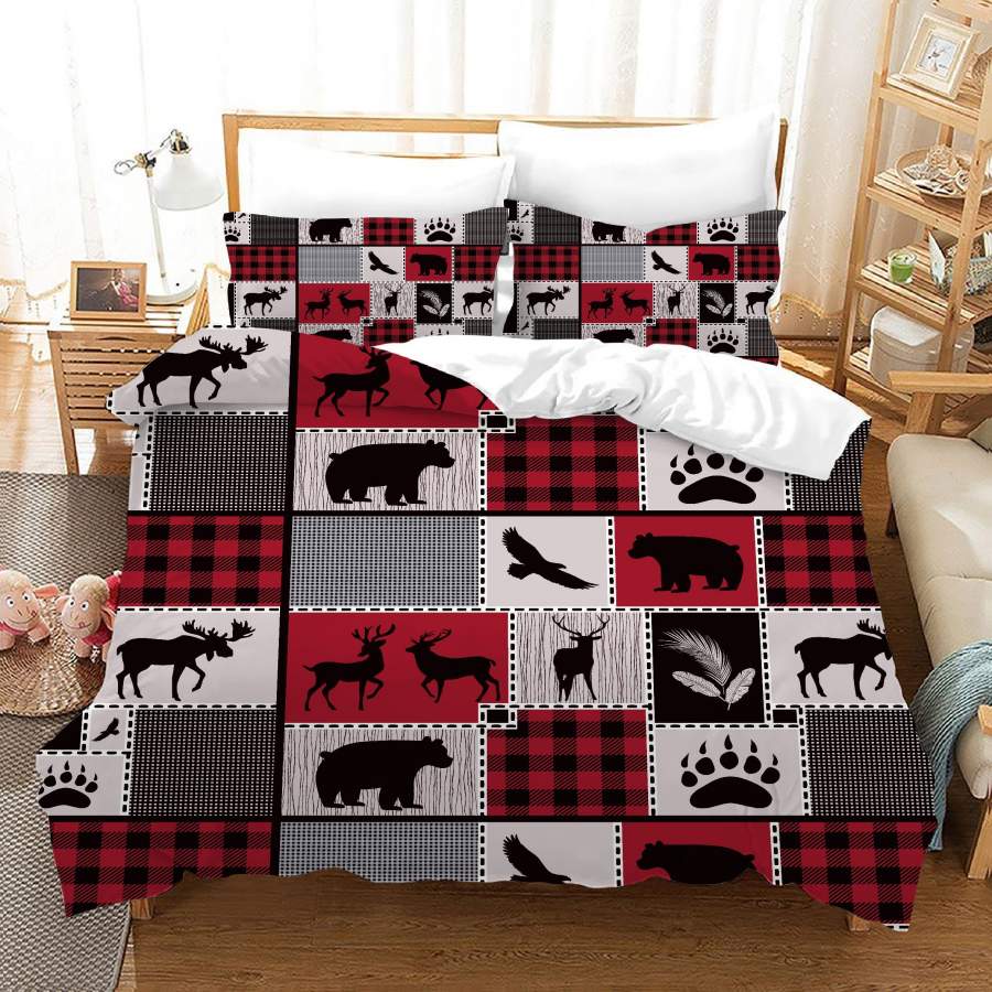 3D Geometric Animal Quilt Cover Set Bedding Set Duvet Cover Pillowcases JN 1141