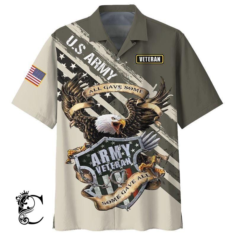 Veteran Eagle Army Hawaiian Unisex Aloha Shirts