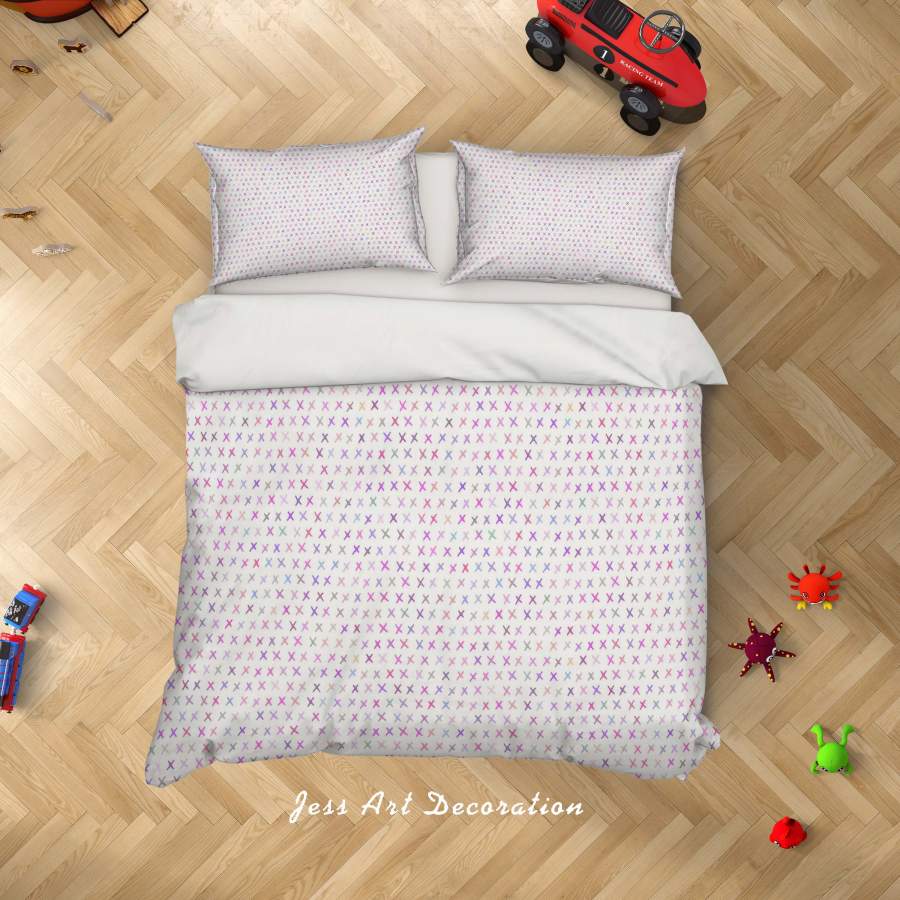 3D Pink Purple Multiplication Sign Quilt Cover Set Bedding Set Duvet Cover Pillowcases SF150