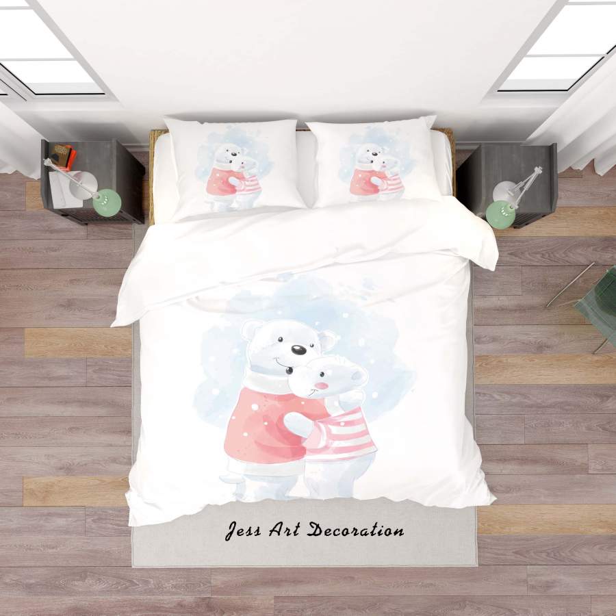 3D Cartoon Bear Quilt Cover Set Bedding Set Duvet Cover Pillowcases SF154