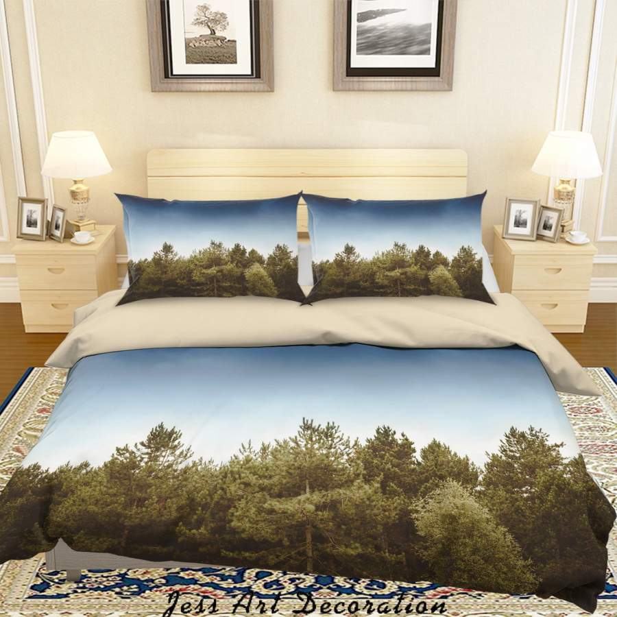 3D Blue Sky Green Forest Quilt Cover Set Bedding Set Duvet Cover Pillowcases A107 LQH