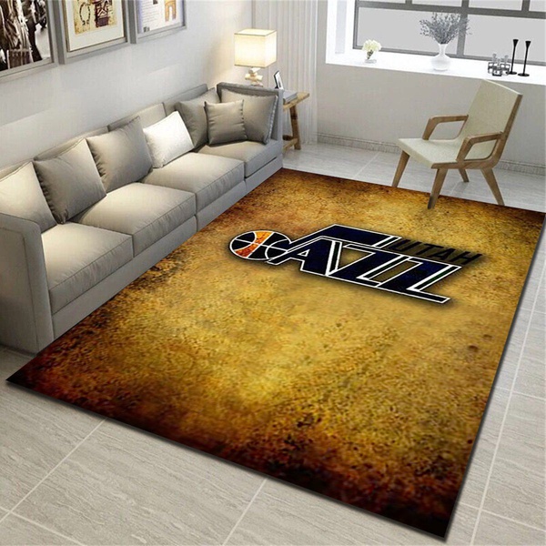 Utah Jazz Area Rug, Basketball Team Living Room Carpet, Fan Cave Floor Mat