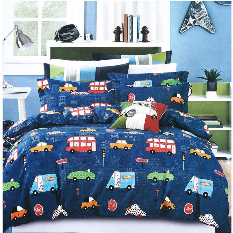 3D Bus Car Kids Pattern Duvet Cover Bedding Set Quilt Cover Pillowcases Personalized  Bedding Queen  King  Full  Double 3 Pcs