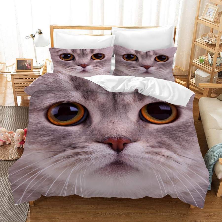 3D Cat Kitty Quilt Cover Set Bedding Set Pillowcases 29