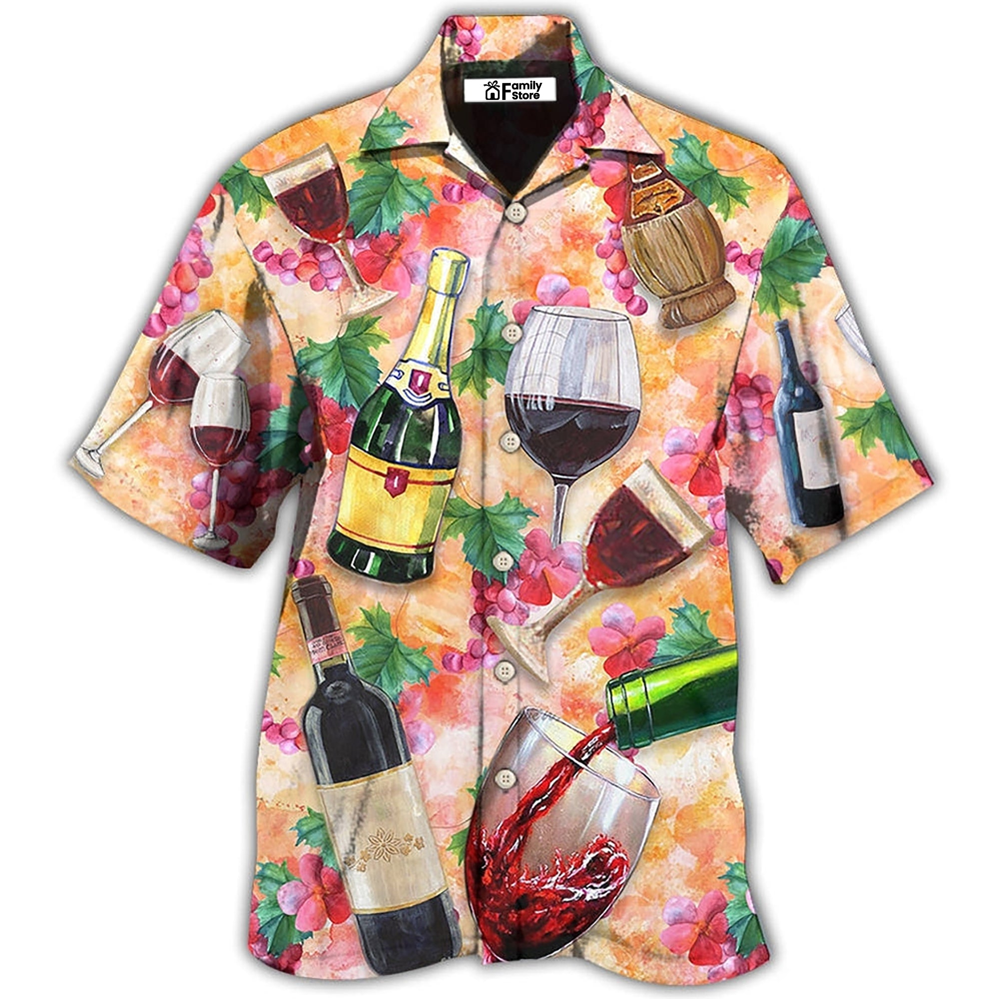 Wine Drinking Wine Colorful Style – Hawaiian Shirt