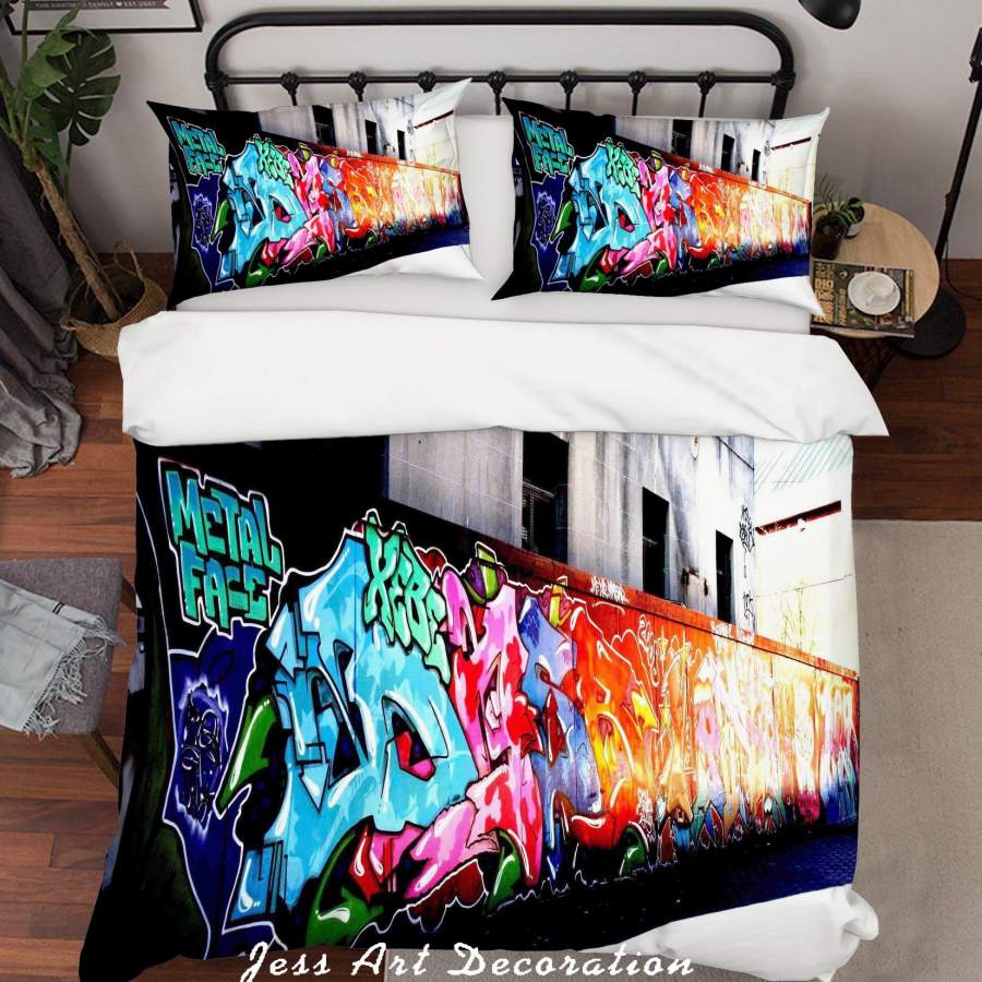 3D Graffiti Quilt Cover Set Bedding Set Pillowcases 40