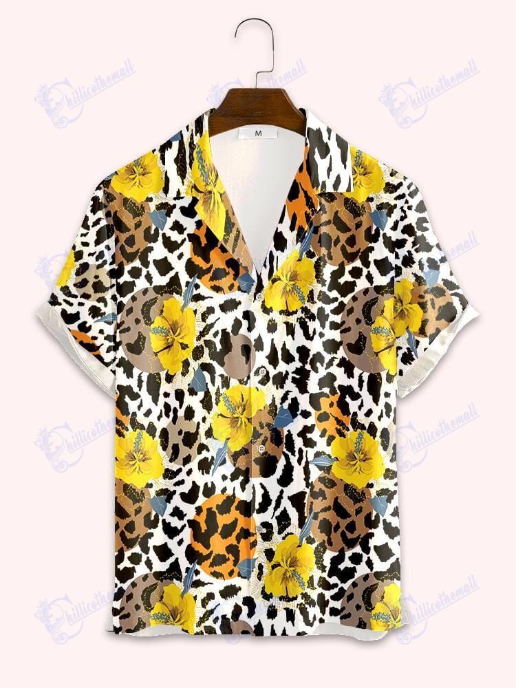 Tropical Hibiscus Leopard Pattern Summer Trend 2021 Hawaiian Unisex Shirts