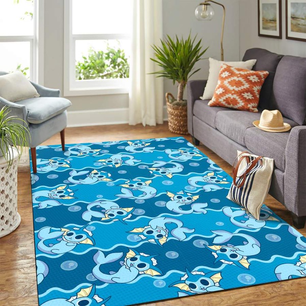 Vaporeon Pokemon Pattern Carpet floor area rug – home decor – Bedroom Living Room decor