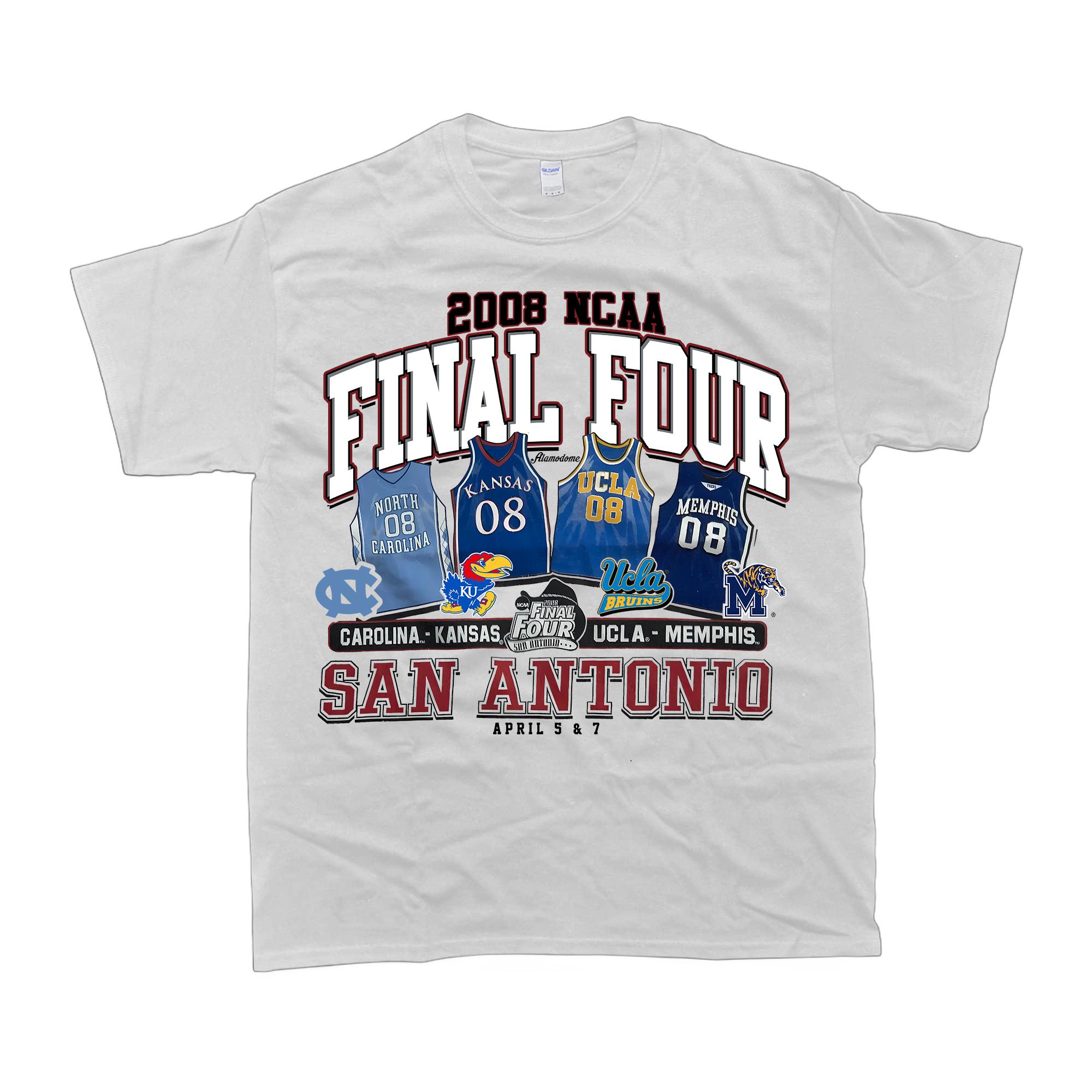 Vintage 2008 NCAA Final Four San Antonio T-Shirt, Carolina Kansas UCLA Memphis T-shirt, Shirt Outfit Idea