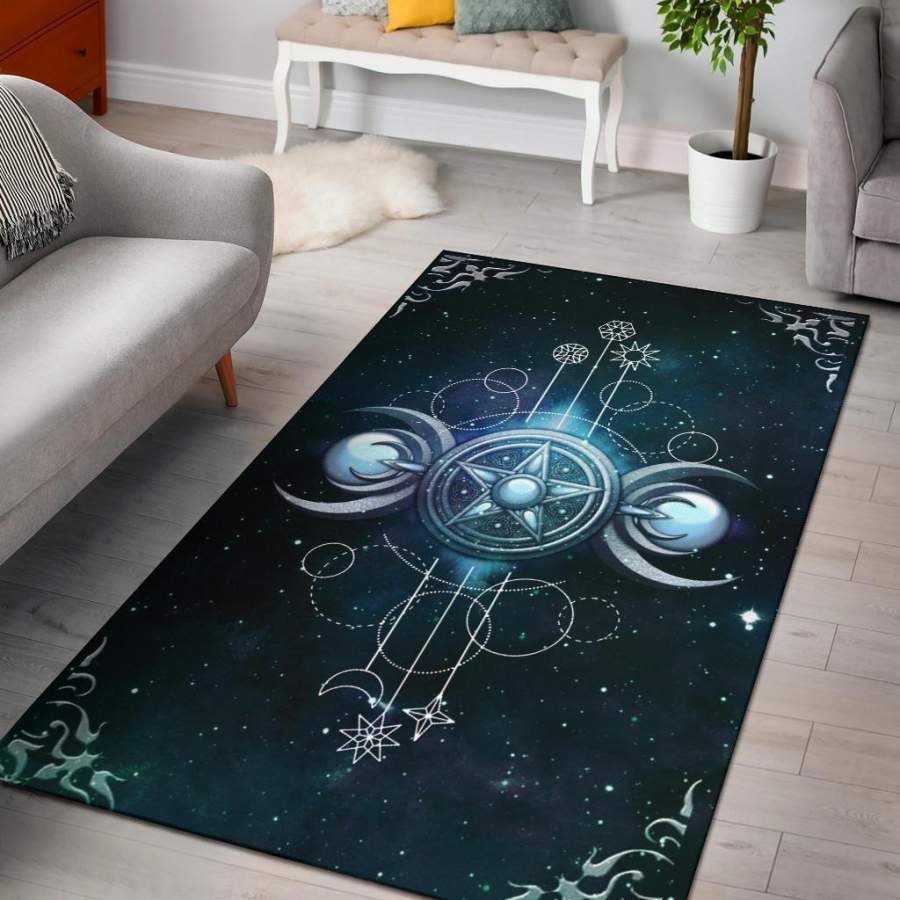 Triple moon Wicca Area Rug Carpet KTSR