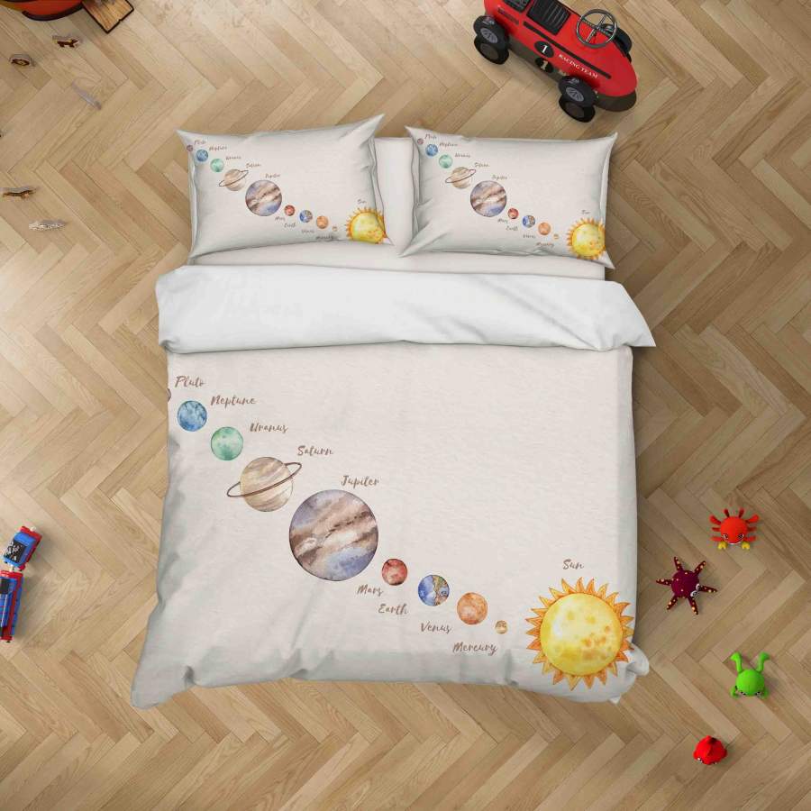 3D Sun Planet Quilt Cover Set Bedding Set Duvet Cover Pillowcases SF021