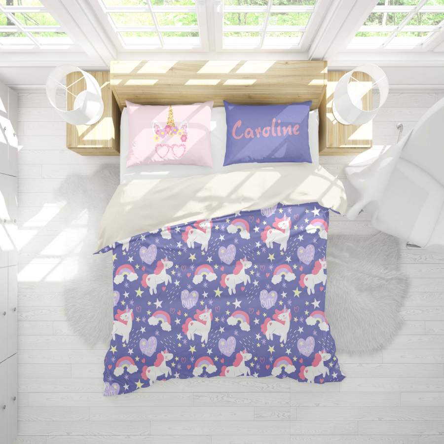 3D Purple Unicorn Quilt Cover Set Bedding Set Pillowcases 22