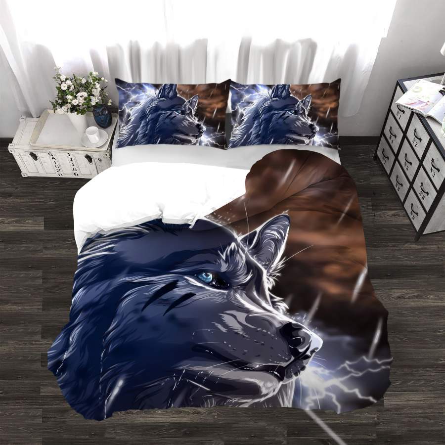 3D Wolf Quilt Cover Set Bedding Set Duvet Cover Pillowcases SF26