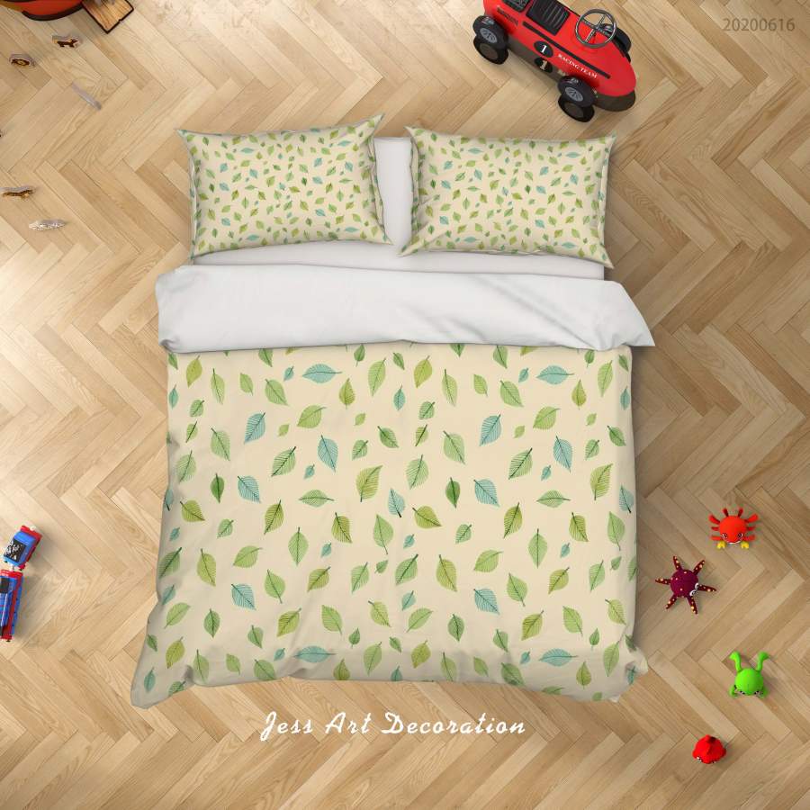 3D Yellow Leaves Quilt Cover Set Bedding Set Duvet Cover Pillowcases SF48