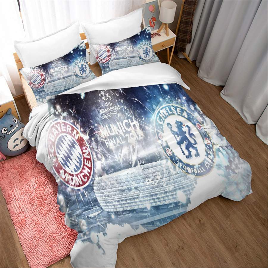 3D Football Soccer Team logo Quilt Cover Set Bedding Set Duvet Cover Pillowcases SF179