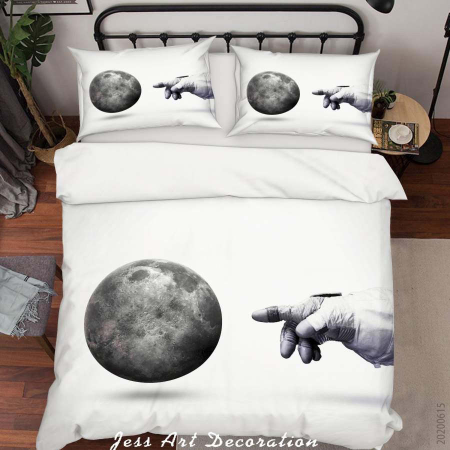 3D White Hand Planet Quilt Cover Set Bedding Set Duvet Cover Pillowcases SF80