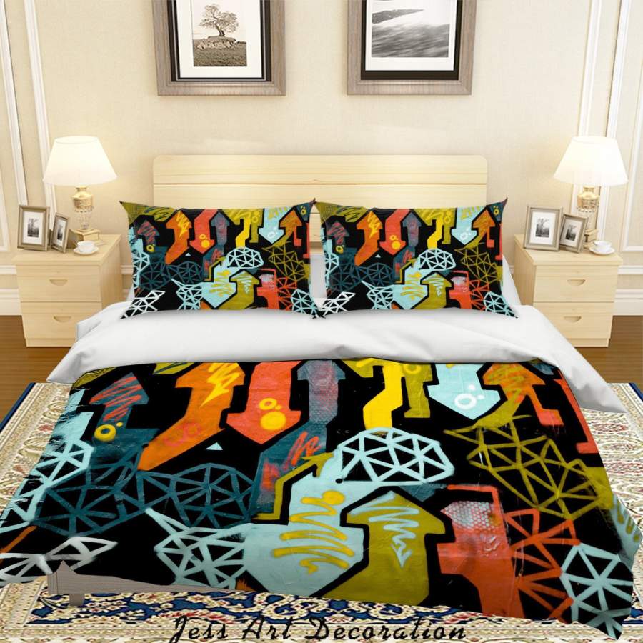 3D Abstract Color Road Sign Quilt Cover Set Bedding Set Duvet Cover Pillowcases LQH A68