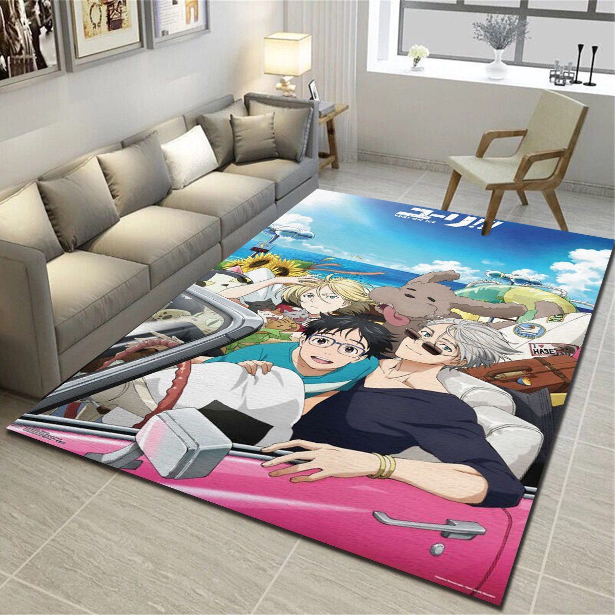 Yuri On Ice Makkachin Rugs, Living Room Bedroom Carpet