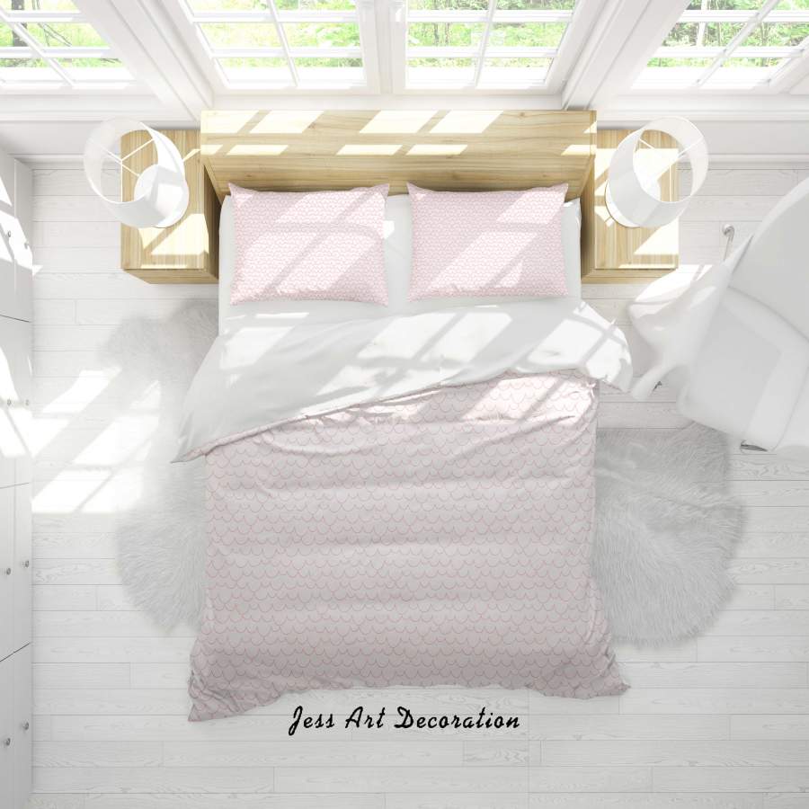 3D Pink Wave Quilt Cover Set Bedding Set Duvet Cover Pillowcases SF34