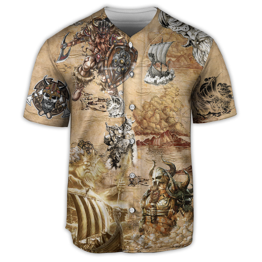 Viking Map War Vintage Style – Baseball Jersey