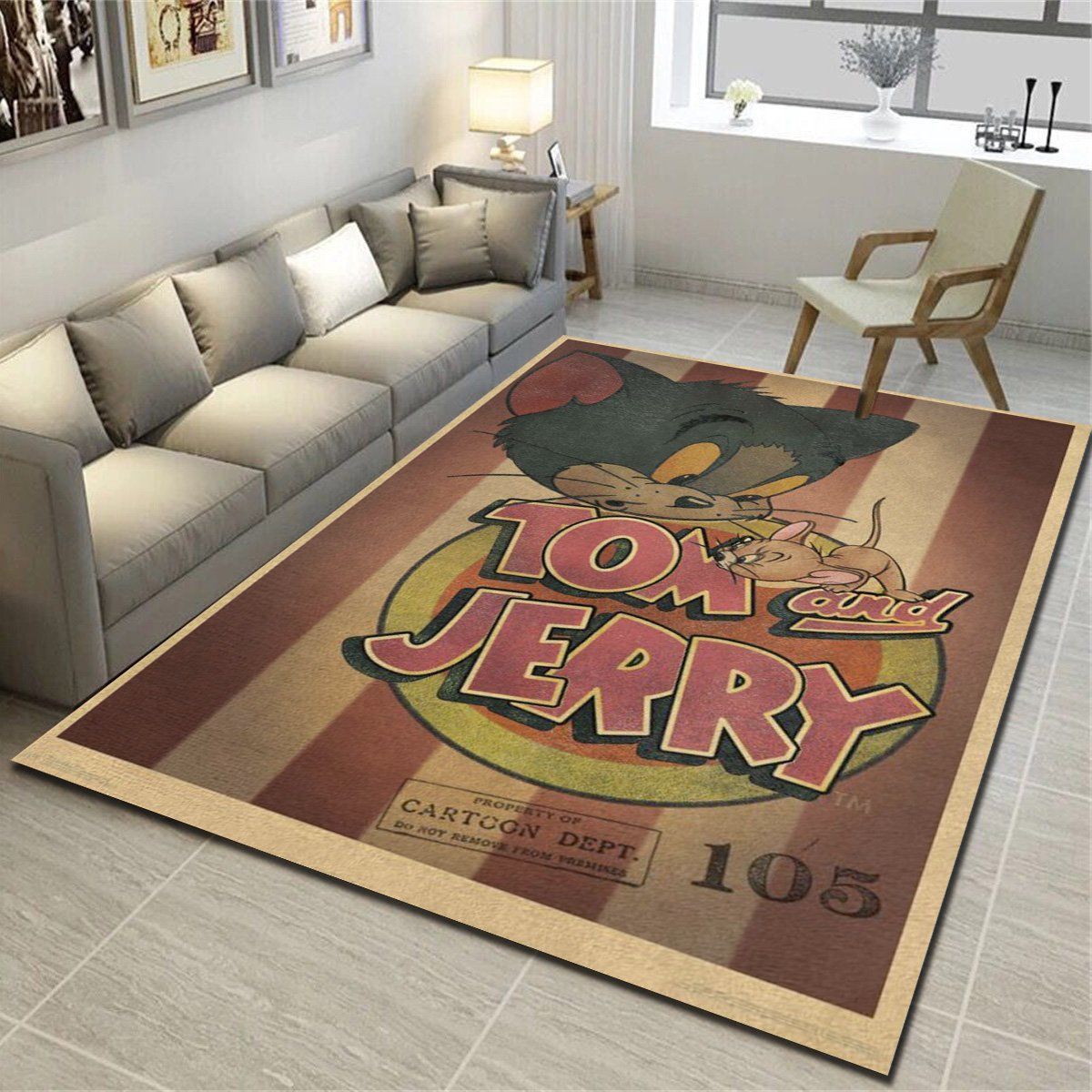 Tom And Jerry Stripes Area Rugs, Living Room Carpet