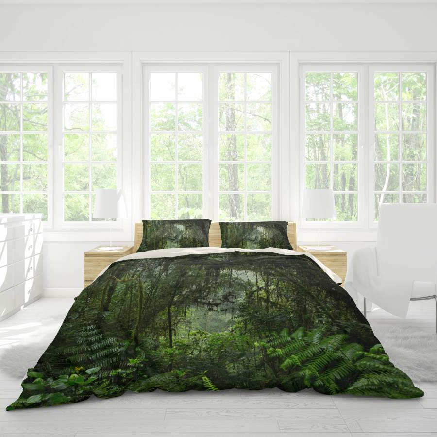 3D Green Forest Quilt Cover Set Bedding Set Pillowcases 252