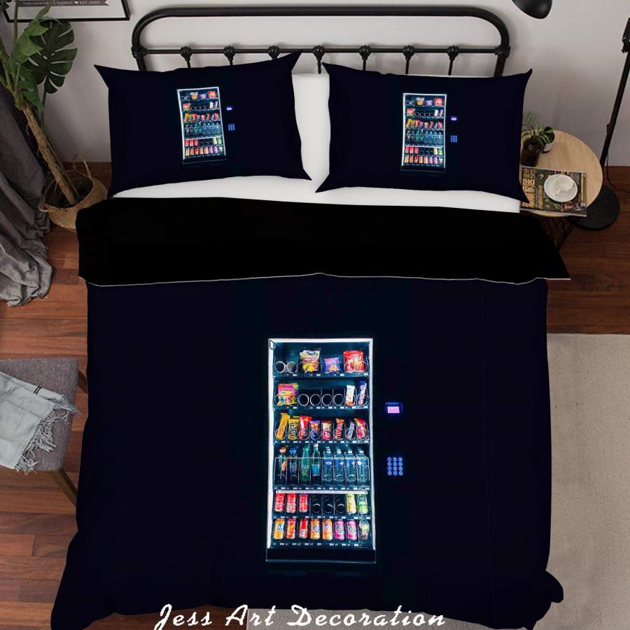 3D Vending Machine Black Quilt Cover Set Bedding Set Duvet Cover Pillowcases LQH A163