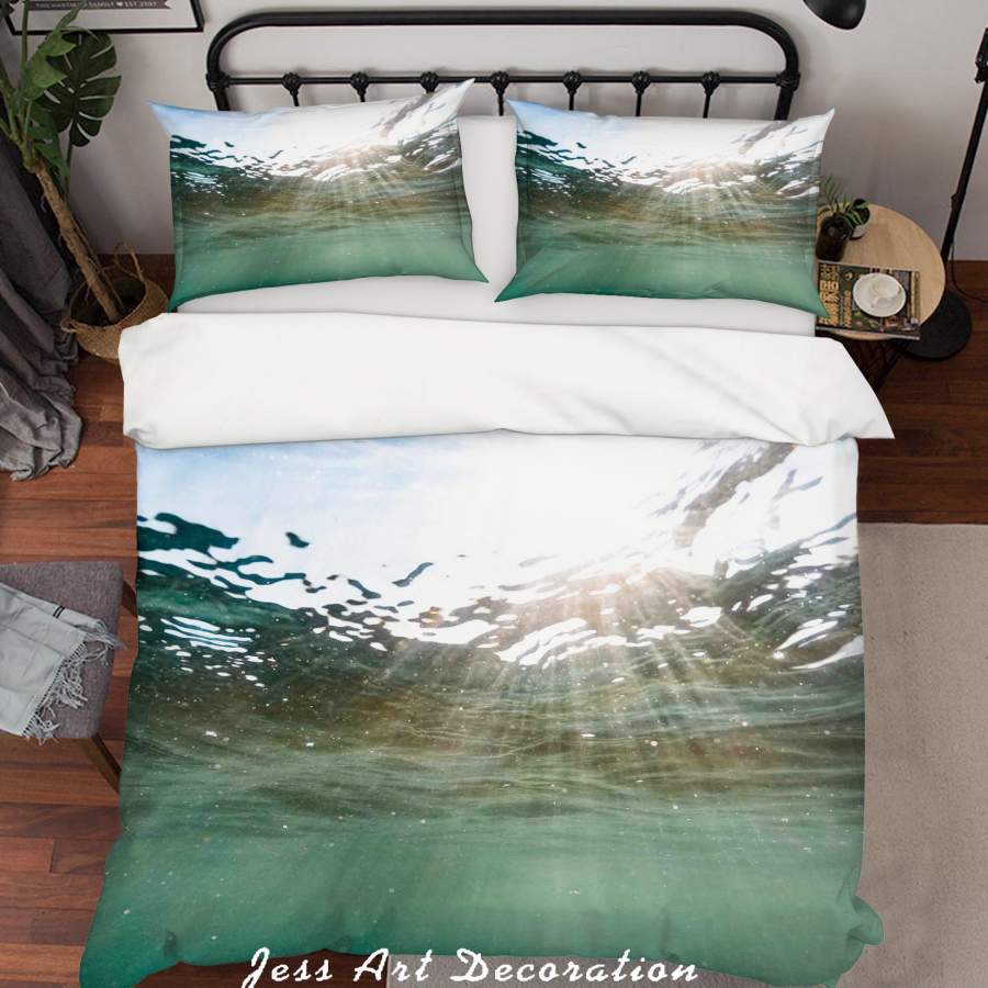 3D Seabed Sunlight Quilt Cover Set Bedding Set Duvet Cover Pillowcases SF02