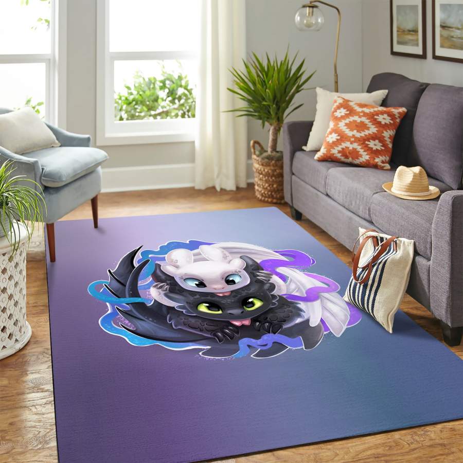 Toothless And The Light Fury How To Train Your Dragon Carpet rug floor area rug – home decor – Bedroom Living Room decor