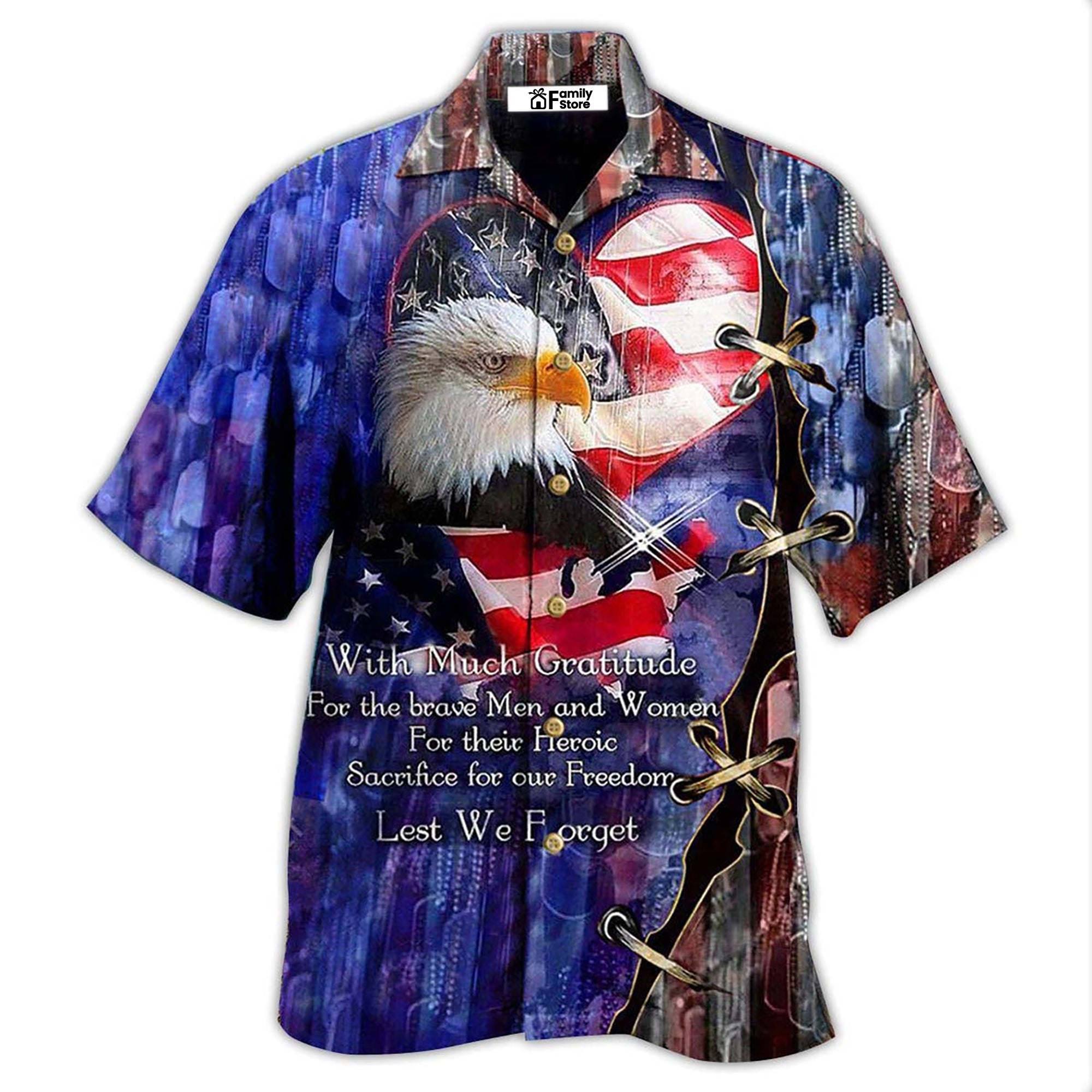 Veteran Thank You Veterans From The Heart With Eagle – Hawaiian Shirt