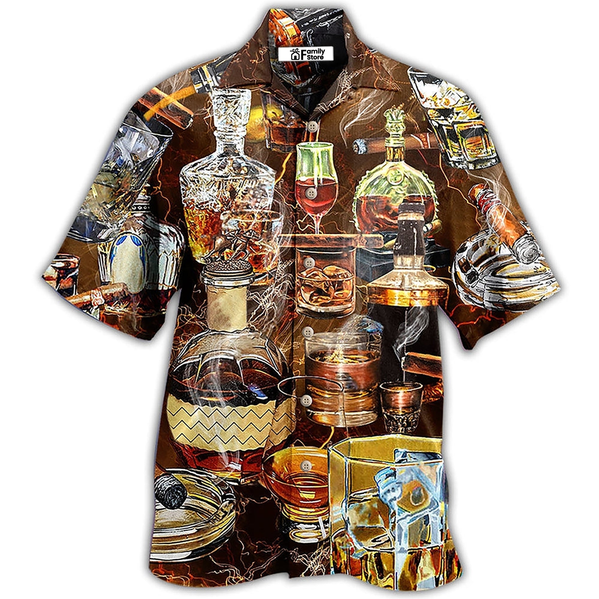 Wine Happiness Is Whisky – Hawaiian Shirt