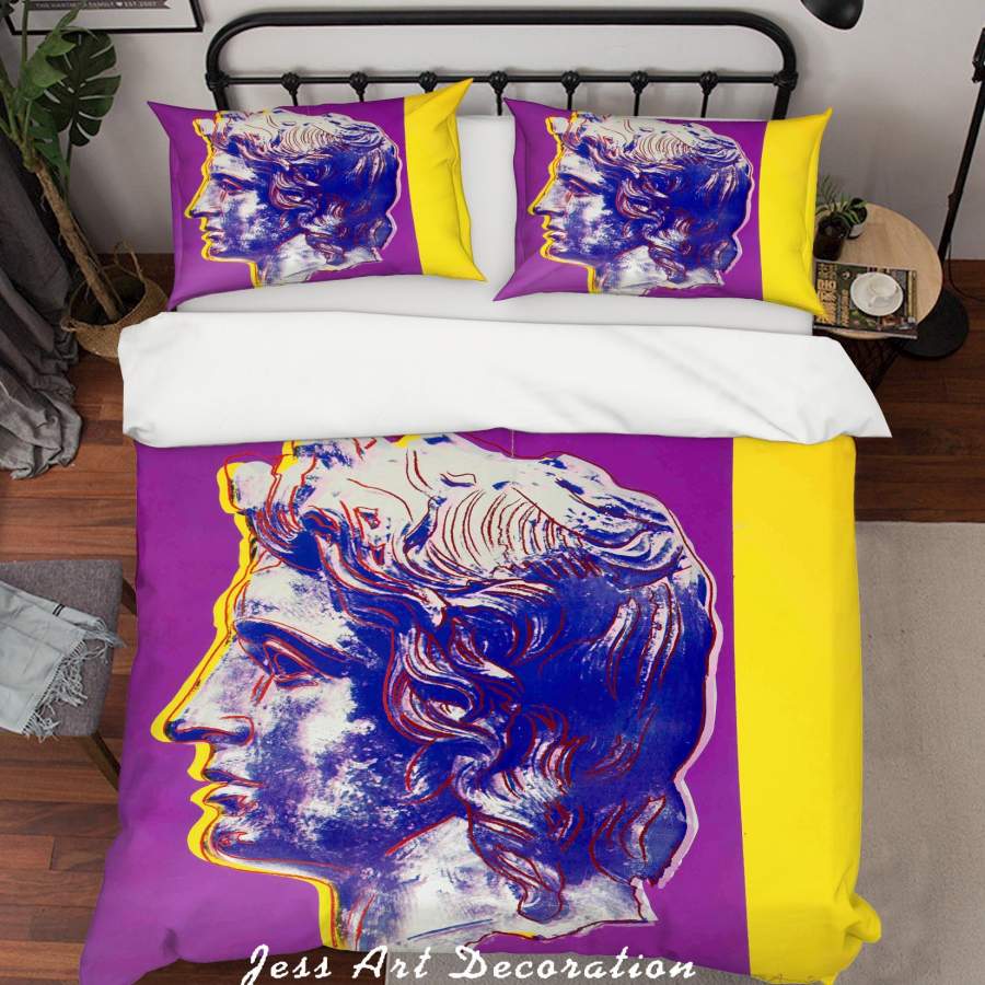 3D Andy Warhol Figure Sketch Violet Quilt Cover Set Bedding Set Duvet Cover Pillowcases  ZY D4