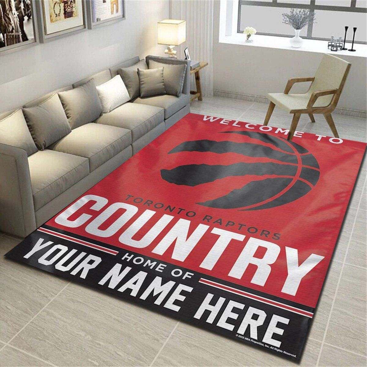 Toronto Raptors Personalized Area Rug, Team Living Room Carpet, Customized Man Cave Floor Mat