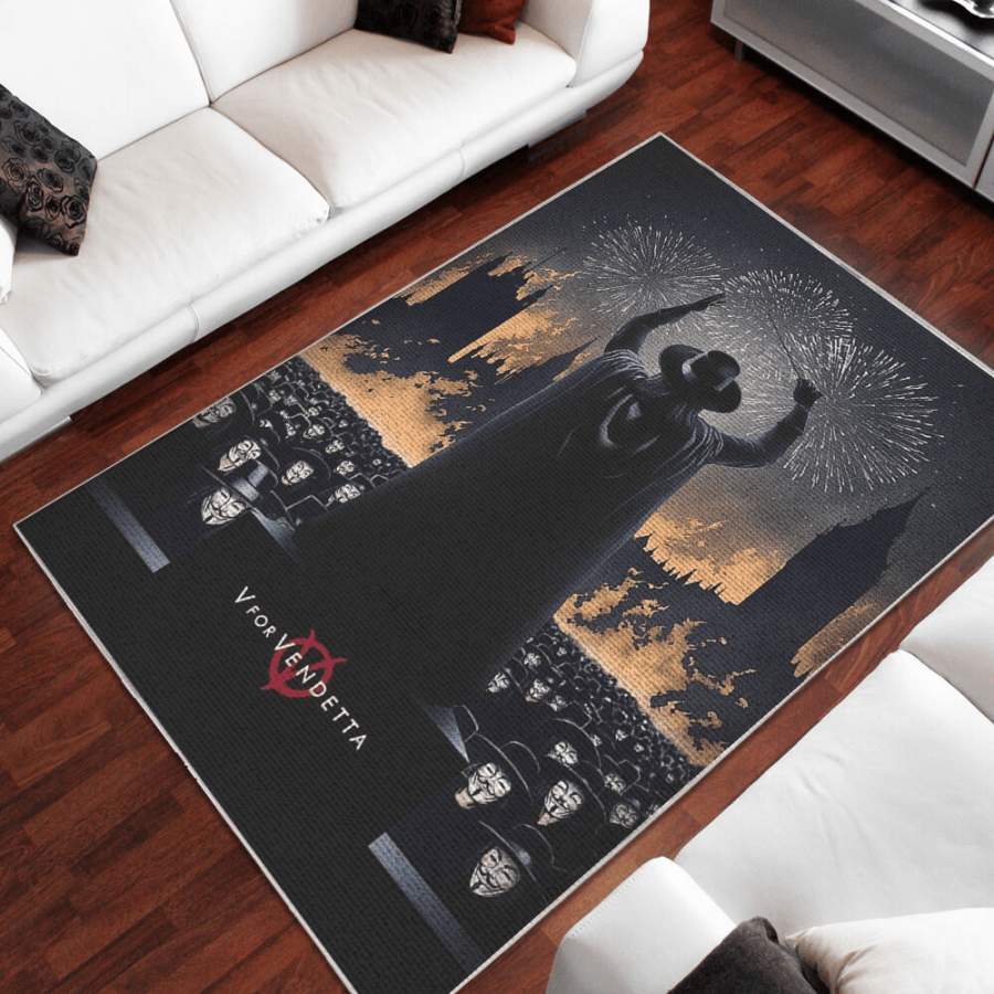 V For Vendetta Area Rug – Home Decor – Bedroom Living Room Decor