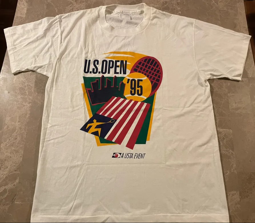 Vintage 1995 US Open Tennis Championships Tee Shirt Outfit, Shirt Outfit Idea