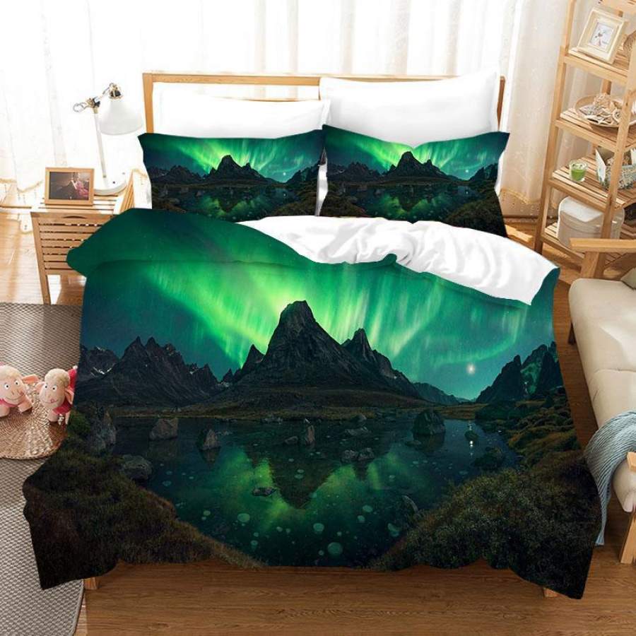 3D  Aurora  Gorgeous Luminous  Quilt Cover Set Bedding Set Duvet Cover Pillowcases  D19 ZY