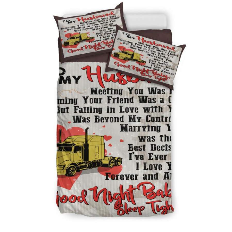 Truck Quilt Text Bedding – Duvet Cover And Pillowcase Set