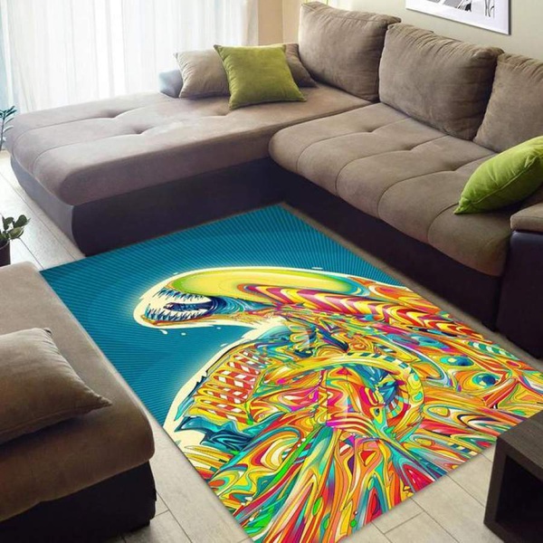 Aliens Xenomorph Abstract Art Area Rug – HOME DECOR – BEDROOM LIVING ROOM DECOR