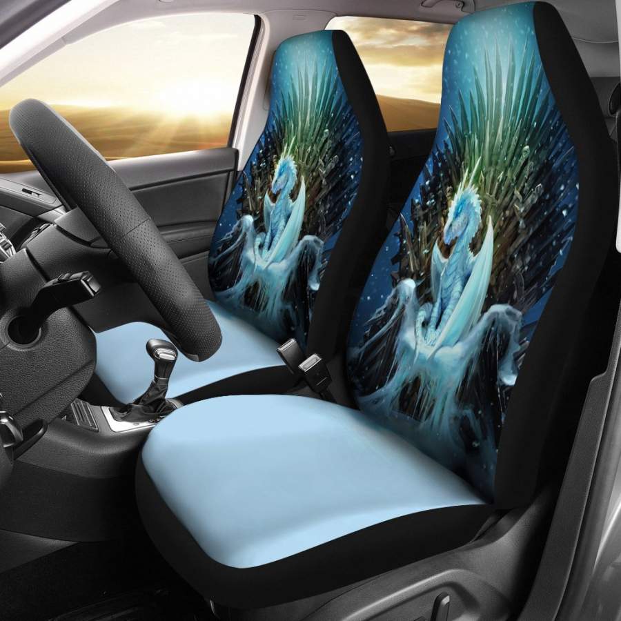 White Walker Ice Dragon GOT 8 Car Seat Covers