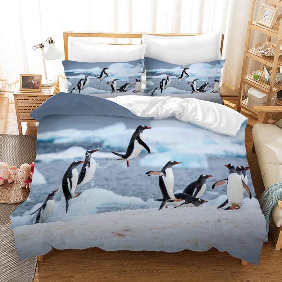 3D Polar Penguin Quilt Cover Set Bedding Set Pillowcases 111