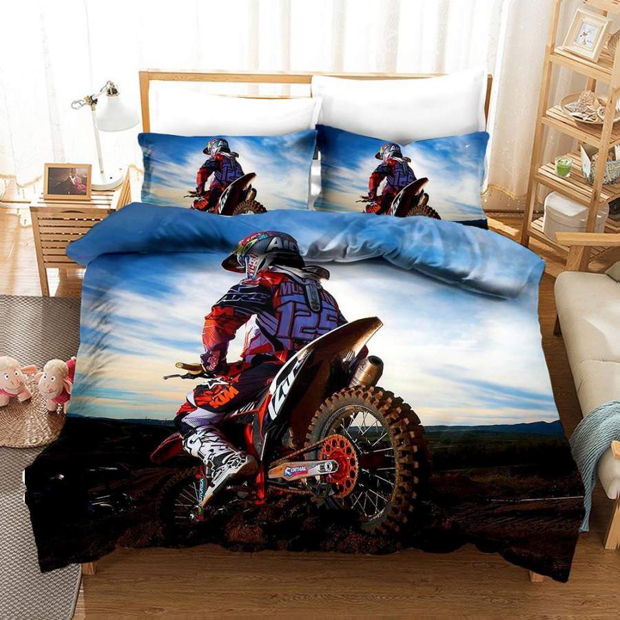 3D Extreme Motorcycle Quilt Cover Set Bedding Set Pillowcases 6