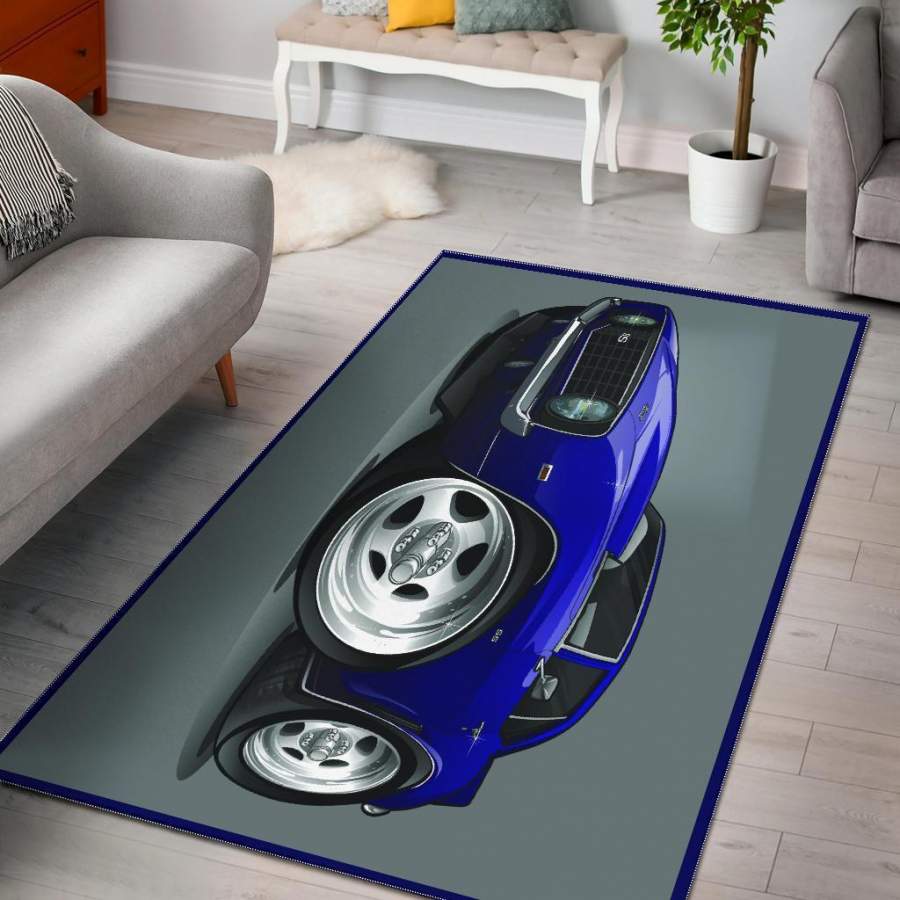 1st Generation Purple Chevrolet Camaro SS Gray Area Rug Carpets