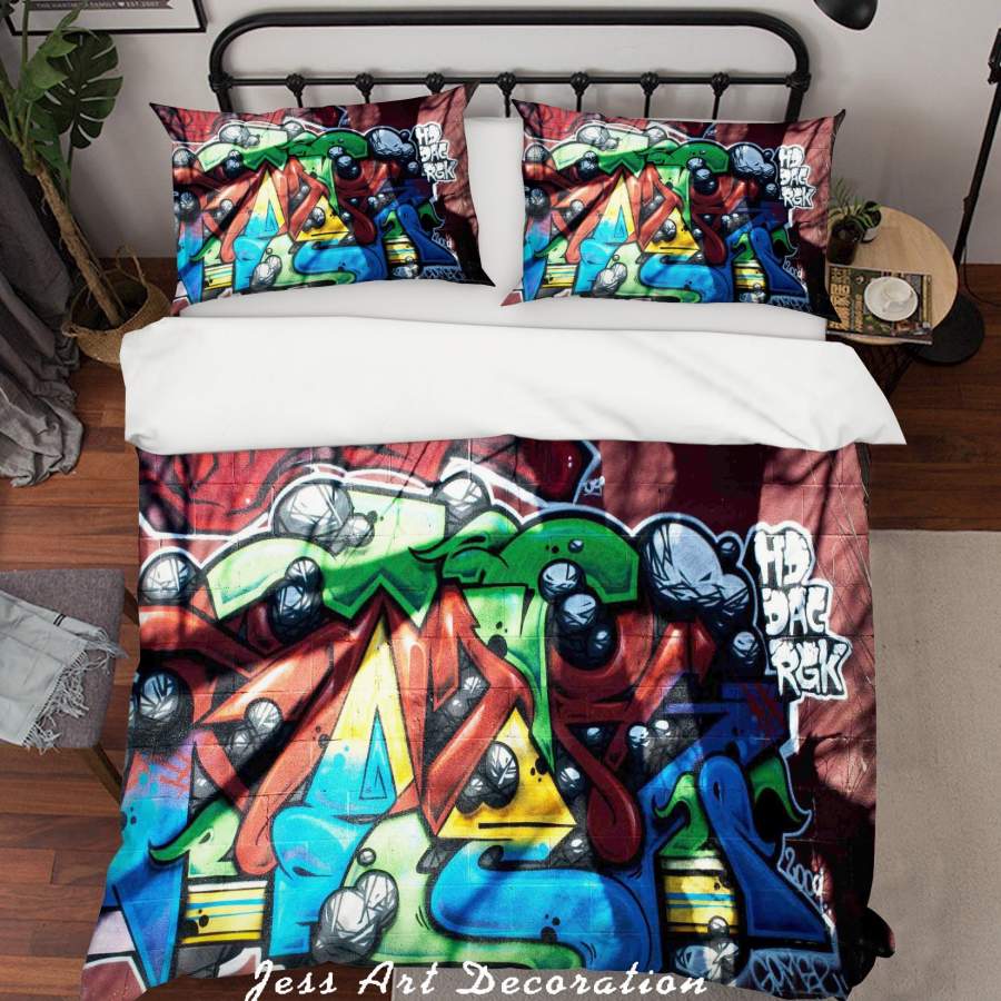 3D Graffiti Quilt Cover Set Bedding Set Pillowcases 42