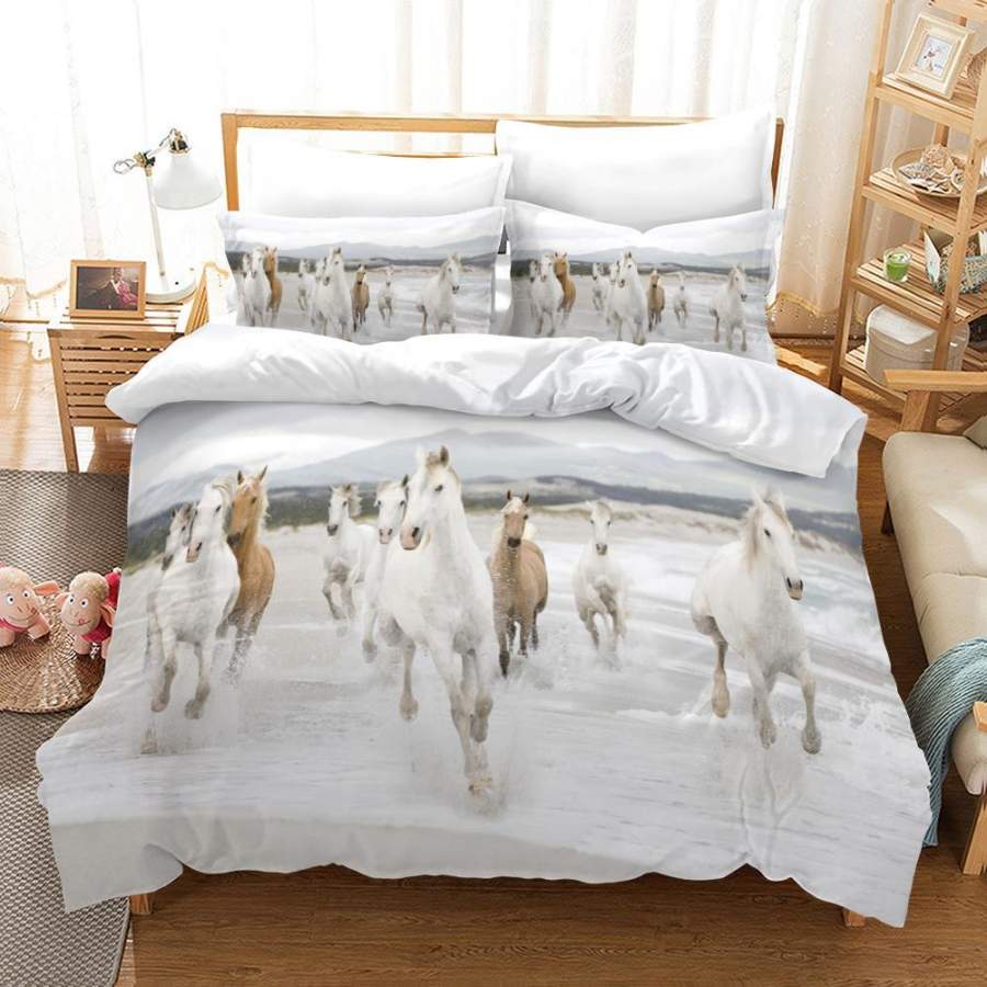 3D Pale Horses Quilt Cover Set Bedding Set Pillowcases 99