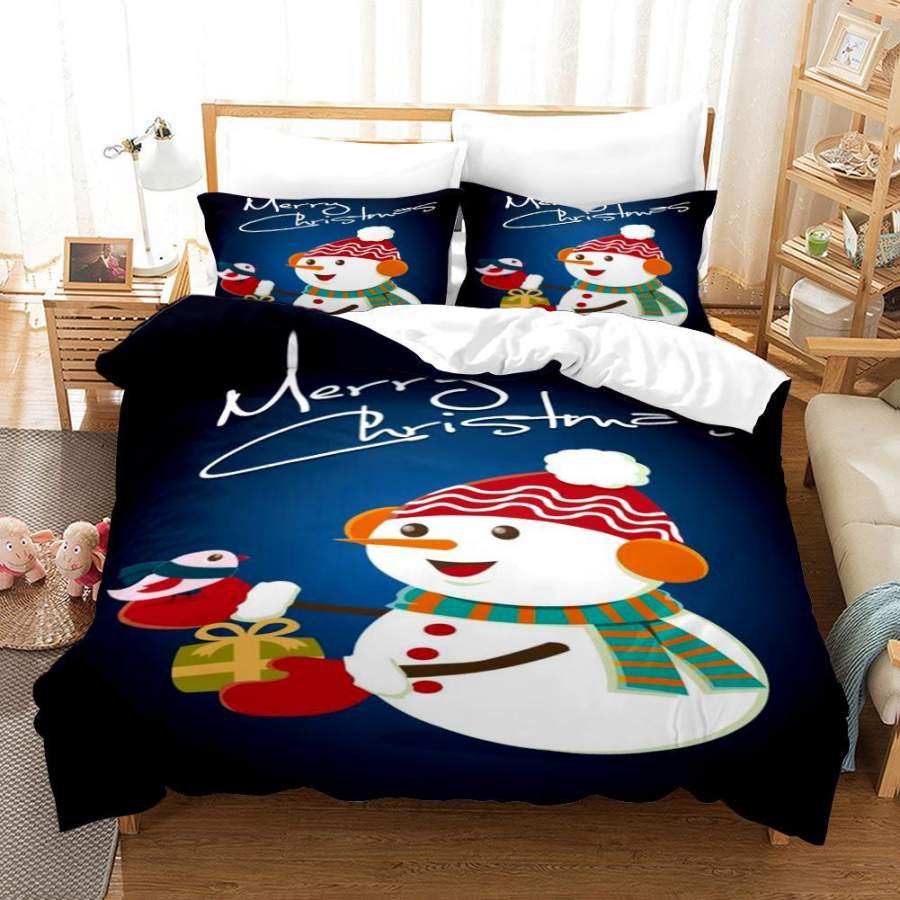 3D Christmas Snowman Quilt Cover Set Bedding Set Duvet Cover Pillowcases A606 LQH