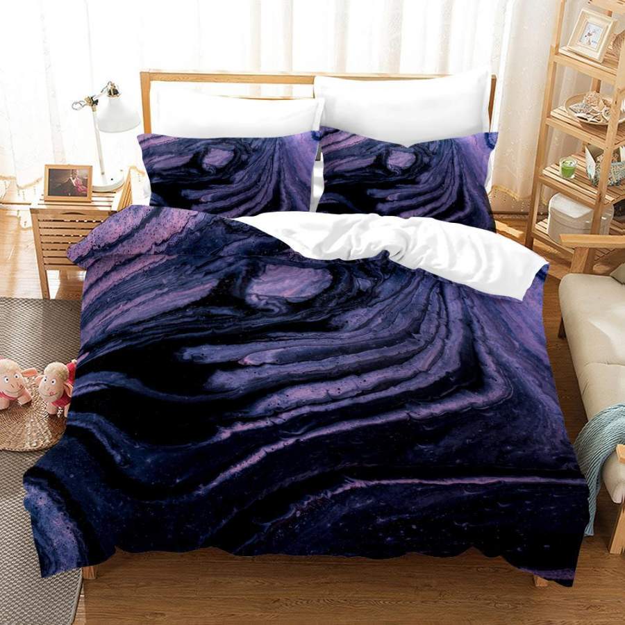 3D Purple Marble Texture Quilt Cover Set Bedding Set Pillowcases 65