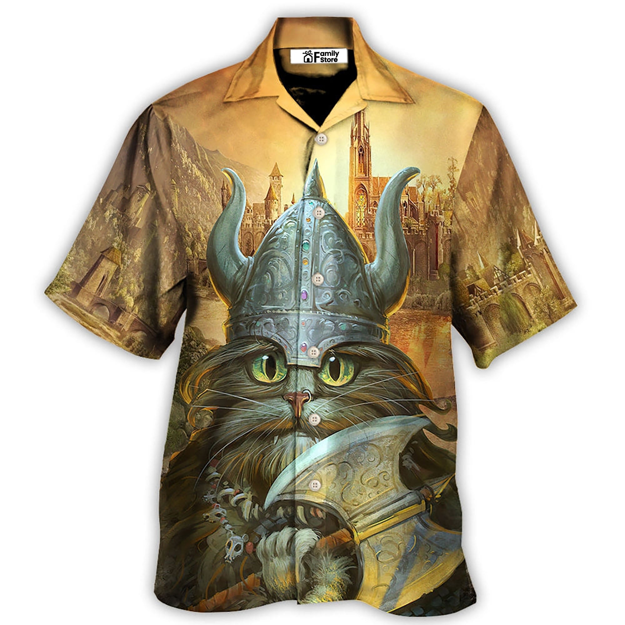 Viking Cat Hagar The Hairy Came To Purr And Pillage Hawaiian Shirt