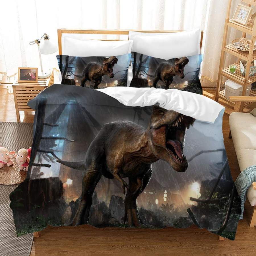 3D Dark Dinosaur Quilt Cover Set Bedding Set Pillowcases 42