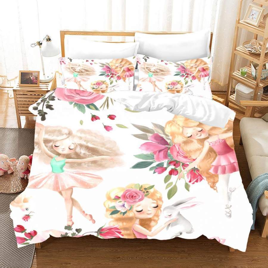 3D Flower Fairy Quilt Cover Set Bedding Set Pillowcases 77