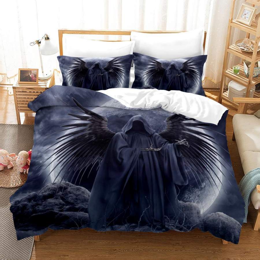 3D Skeleton Wing Planet Quilt Cover Set Bedding Set Duvet Cover Pillowcases A004